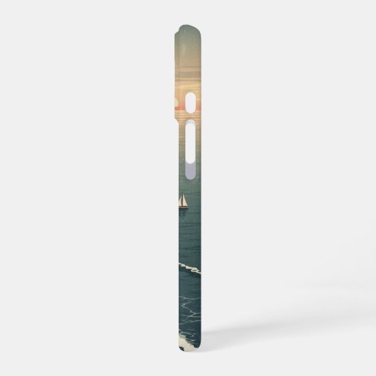 Retro Island at Dusk iPhone 16 Hülle (Linke Seite)