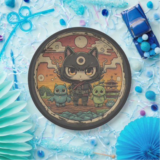 Retro Island Pals: Ninja Cat Crew Pappteller (Party)