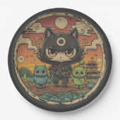 Retro Island Pals: Ninja Cat Crew Pappteller (Vorderseite)