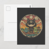 Retro Island Pals: Ninja Cat Crew Postkarte (Vorne/Hinten)