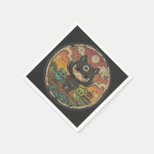 Retro Island Pals: Ninja Cat Crew Serviette (Ecke)