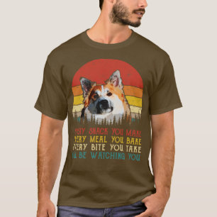 Retro isländischen Schafhund jeden Snack, den Sie T-Shirt