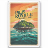 Retro Isle Royale Nationalpark Poster Aufkleber (Vorderseite)