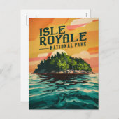 Retro Isle Royale Nationalpark Poster Feiertagspostkarte (Vorne/Hinten)