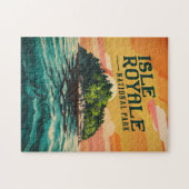 Retro Isle Royale Nationalpark Poster Puzzle (Horizontal)