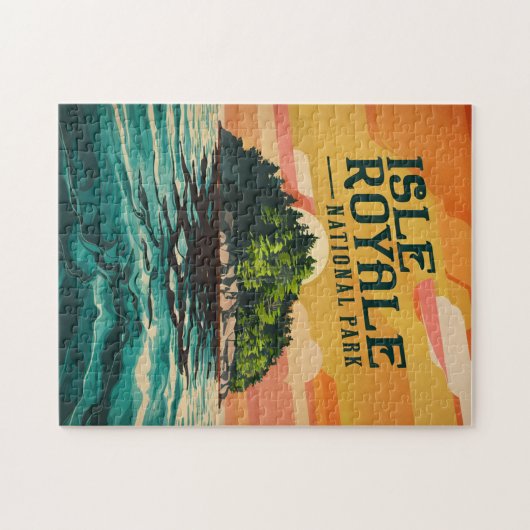 Retro Isle Royale Nationalpark Poster Puzzle (Horizontal)