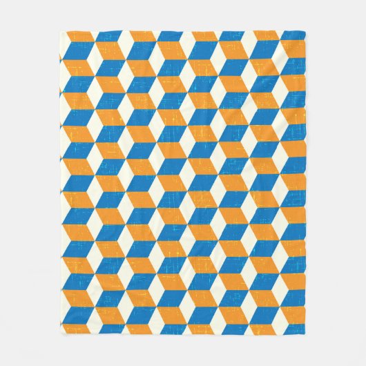 Retro-isometrische Würfel, geometrische Illusion Fleecedecke (Vorderseite)