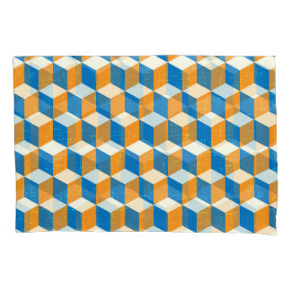 Retro-isometrische Würfel, geometrische Illusion Kissenbezug