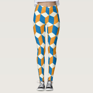 Retro-isometrische Würfel, geometrische Illusion Leggings