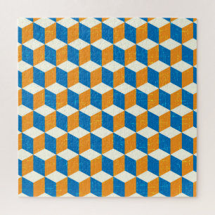 Retro-isometrische Würfel, geometrische Illusion Puzzle