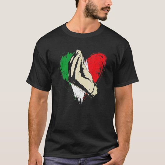 Retro Italia Flag Herz Italien Hand Gesture Italia T-Shirt (Vorderseite)