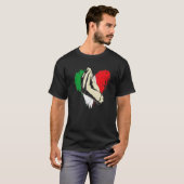 Retro Italia Flag Herz Italien Hand Gesture Italia T-Shirt (Vorne ganz)