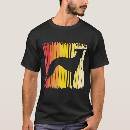 Retro Italian Greyhound Dog Retro Dog Lover T-Shirt (Vorderseite)