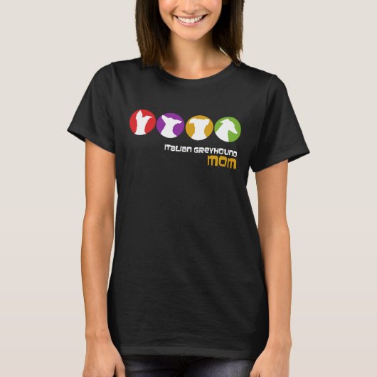 Retro Italian Greyhound Mama Moderne Silhouette T-Shirt (Vorderseite)