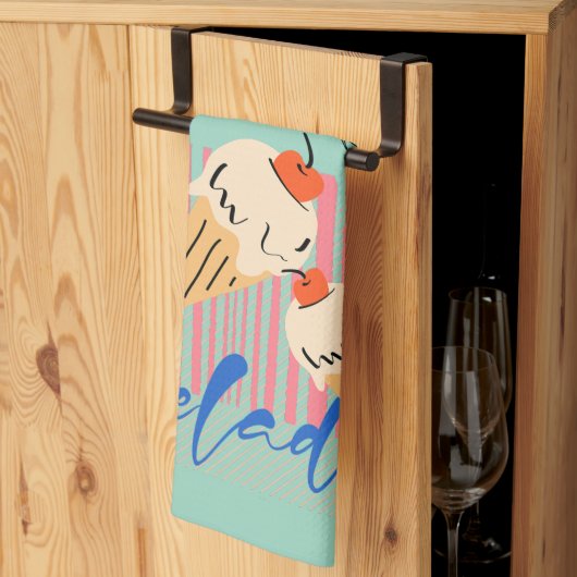 Retro Italian Ice Cream Cones Geschirrtuch (Drittel gefaltet)