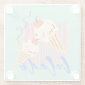 Retro Italian Ice Cream Cones Glasuntersetzer (Rückseite)