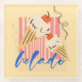 Retro Italian Ice Cream Cones Glasuntersetzer (Vorderseite)