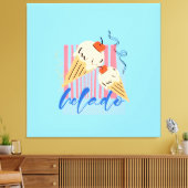 Retro Italian Ice Cream Cones Leinwanddruck (Insitu (Wohnzimmer))