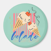 Retro Italian Ice Cream Cones Magnet (Vorne)