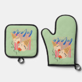 Retro Italian Ice Cream Cones Ofenhandschuh & Topflappen-Set (Vorderseite)