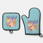 Retro Italian Ice Cream Cones Ofenhandschuh & Topflappen-Set (Vorderseite)