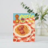 Retro Italian Restaurant Vibe Pasta Pun Postkarte (Stehend Vorderseite)