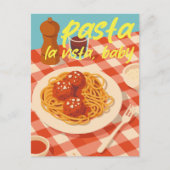 Retro Italian Restaurant Vibe Pasta Pun Postkarte (Vorderseite)