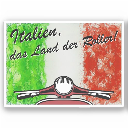 Retro Italien das Land der Roller Aufkleber (Vorderseite)