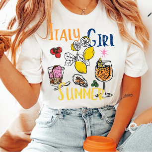 Retro Italien Mädchen Sommer Amalfi-Küste Zitrone  T-Shirt