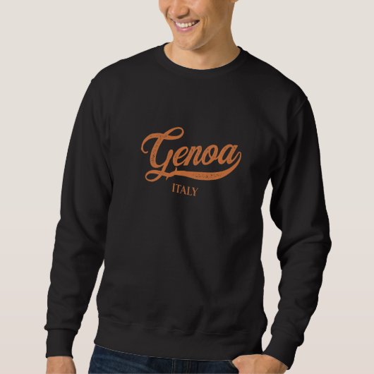 Retro Italien Stadt Vintag Genua Sweatshirt (Vorderseite)