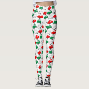 Retro-Italienische-Auto-Muster-Leggings Leggings