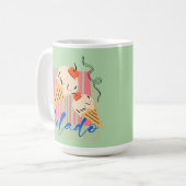 Retro italienische Eiswaffeln Kaffeetasse (Vorderseite Links)