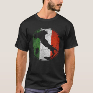 Retro Italienische Flagge Italien Karte Vintag Ita T-Shirt