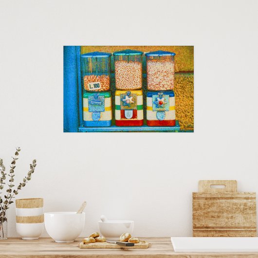 Retro italienische Nut Vending Machines der 50er J Poster (Küche)