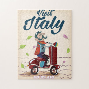Retro italienischen Cartoon Roller Poster. Puzzle