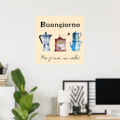 Retro Italienischer Kaffee Potter Grinder Poster (Heimbüro)