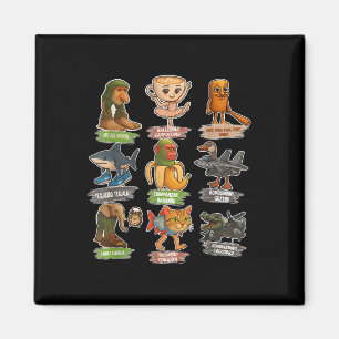 Retro italienisches Brainrot-Meme Lustig All Brain Magnet