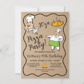 Retro Italienisches Pizza Koch Party Einladung (Vorderseite)