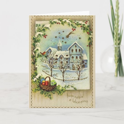 Retro italienisches Weihnachts-und neues Feiertagskarte (Vorderseite)
