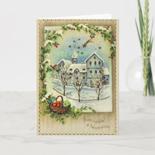 Retro italienisches Weihnachts-und neues Feiertagskarte
