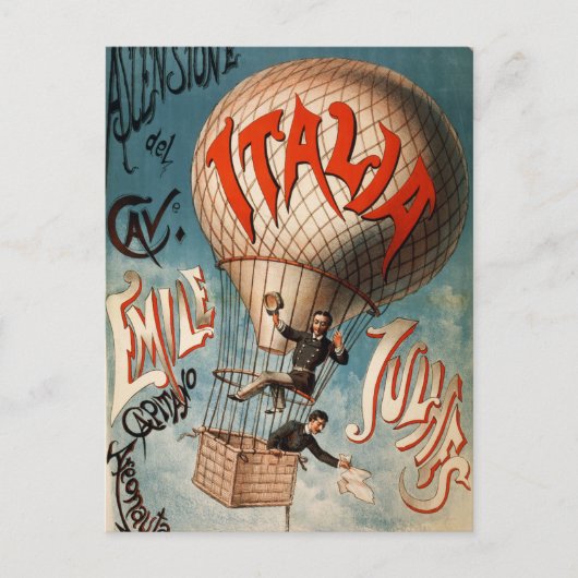 Retro Italy Europe Vintage Travel Postkarte (Vorderseite)