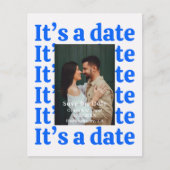 Retro Its A Date Photo Wedding Save The Date Flyer (Vorne)