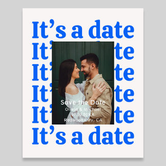 Retro Its A Date Photo Wedding Save The Date Flyer