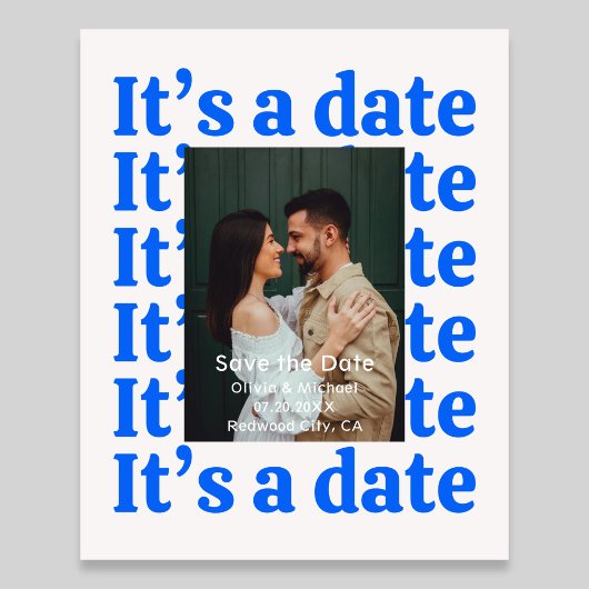 Retro Its A Date Photo Wedding Save The Date Flyer