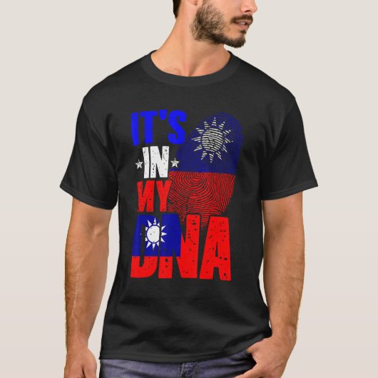 Retro It's In My DNA Taiwan Roots Taiwanese Flag F T-Shirt (Vorderseite)