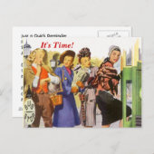 Retro It's Time! Erinnerung Einladungspostkarte (Vorne/Hinten)