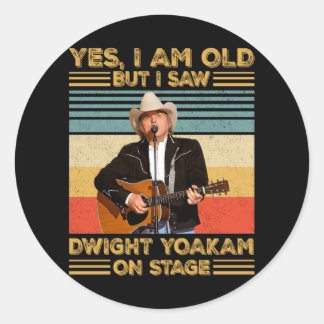 Retro Ja, ich bin alt, aber ich habe Dwight Yoakam Runder Aufkleber