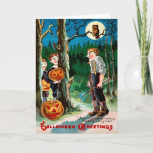 Retro Jack o' Lantern Halloween Card Feiertagskarte