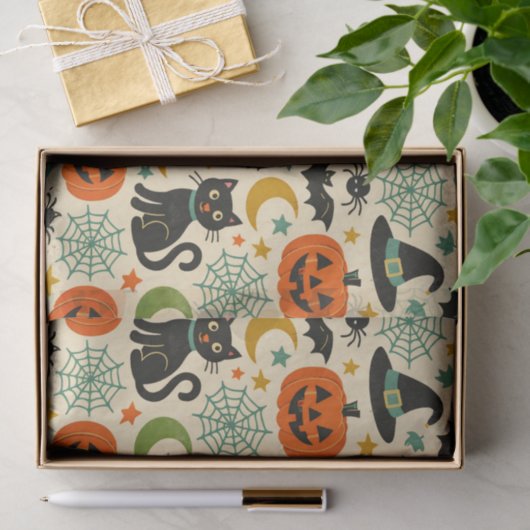 Retro Jack O Lanterns Halloween Seidenpapier (Geschenk)