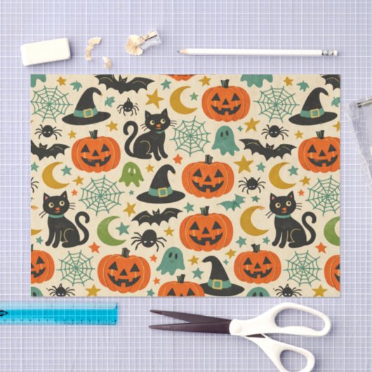 Retro Jack O Lanterns Halloween Seidenpapier (Handwerk)